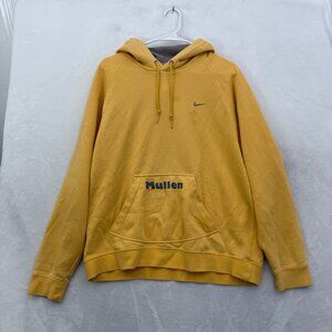 Vintage Nike Hoodie Mens L Yellow Swoosh Embroidered Mullen Sweatshirt Pullover